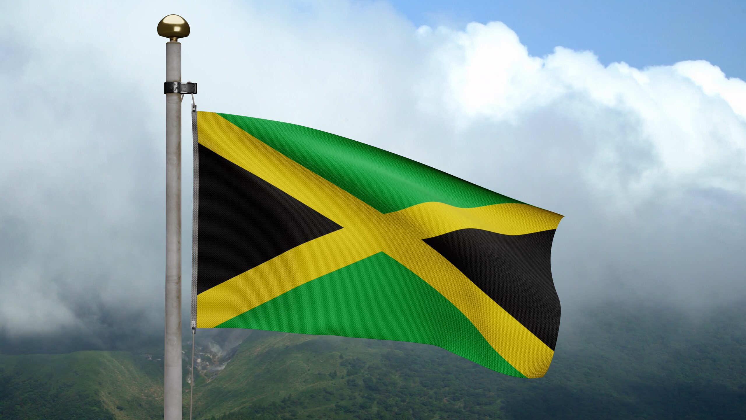 Jamaica Flag on Blue Mountain